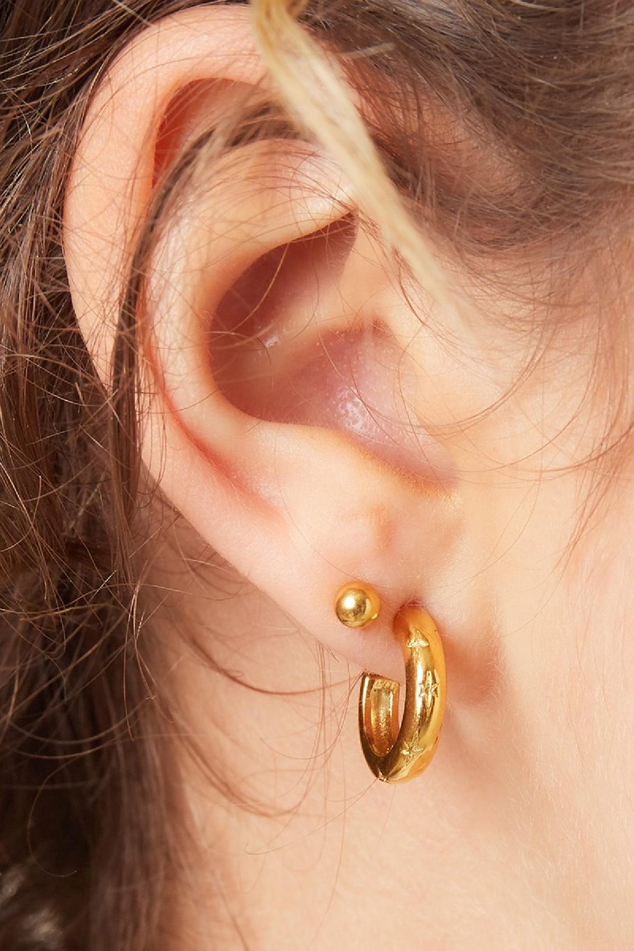 Pendiente Starry Sky Gold Color dorado Acero inoxidable h5Imagen3
